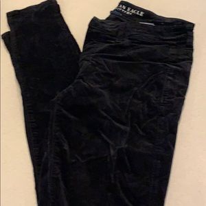 American Eagle Black velvet pants